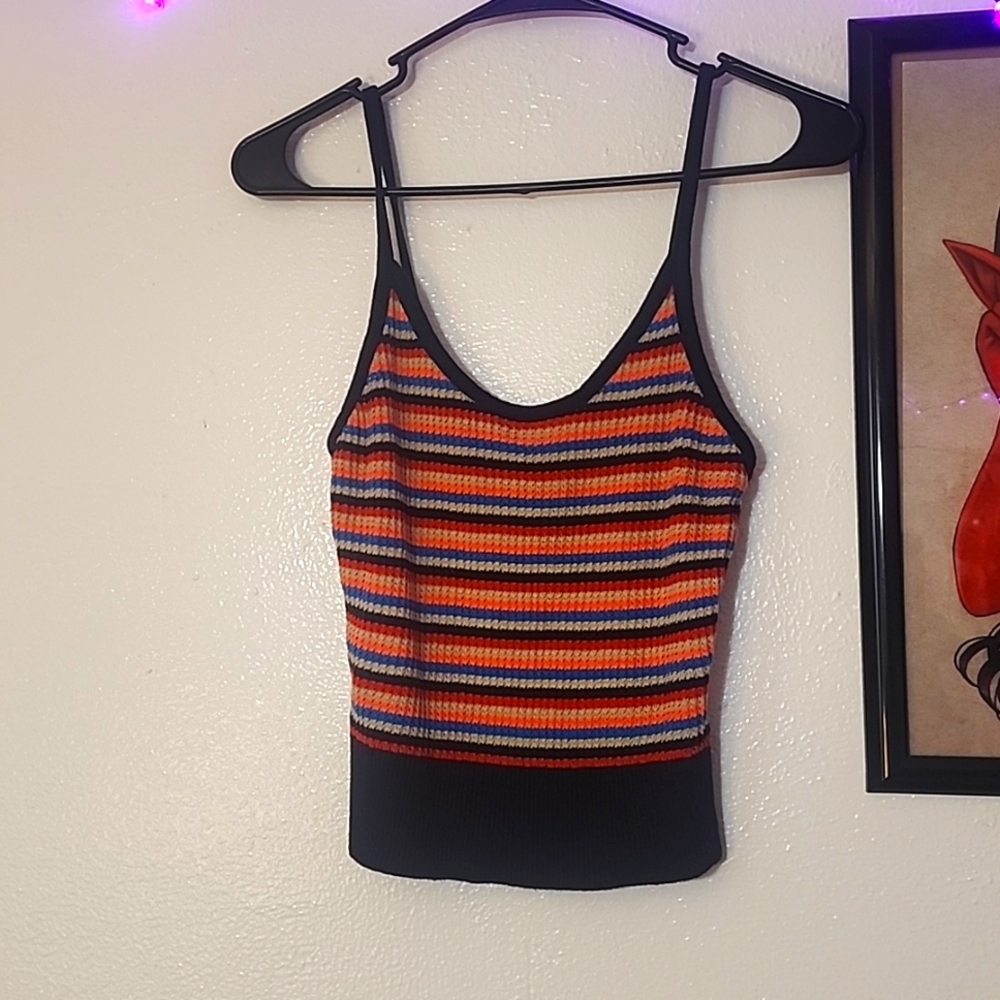 Forever 21 ripped striped knitted tank